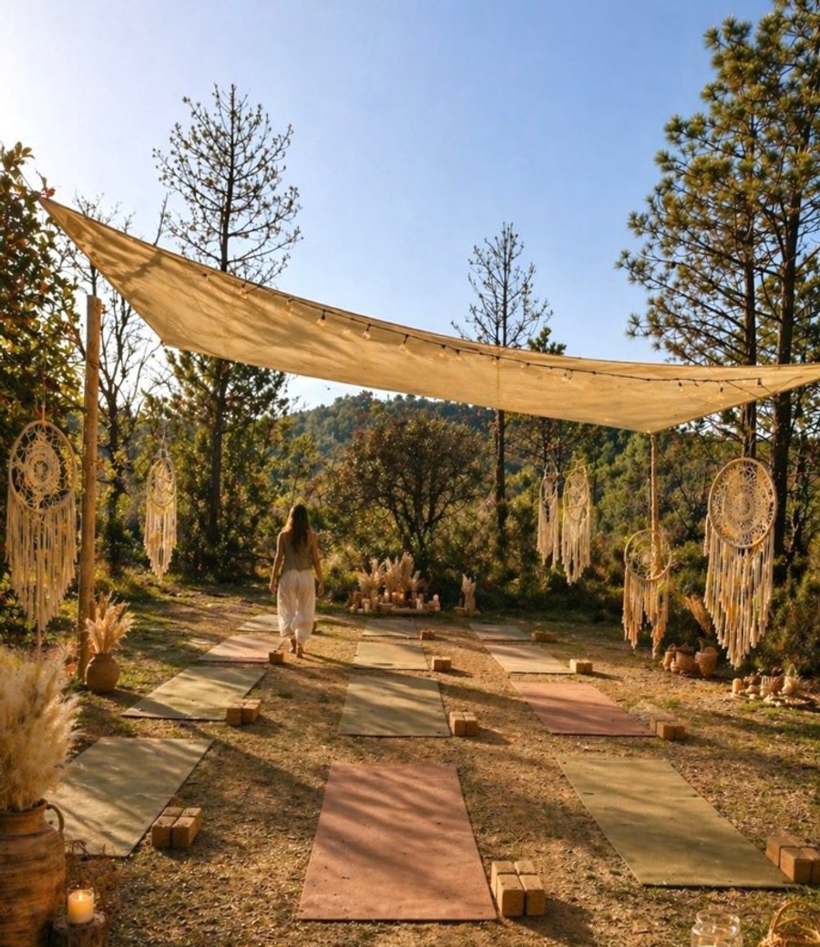 Espace yoga en pleine nature — Samsara Yoga Camp